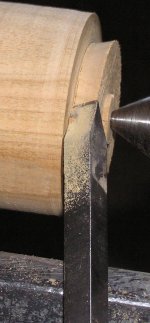 cutting a spigot with a beading tool