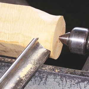 using a spindle roughing gouge